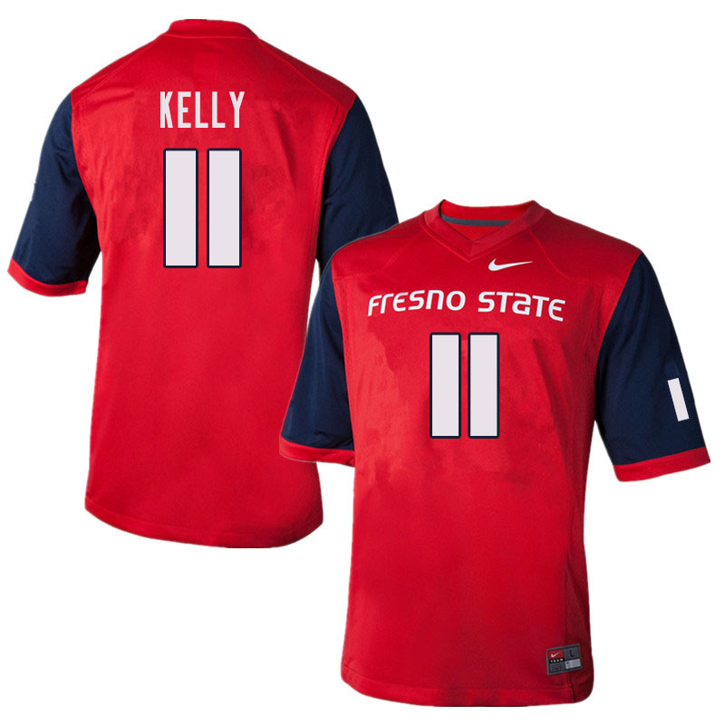 Men #11 Josh Kelly Fresno State Bulldogs College Football Jerseys Sale-Red - Click Image to Close